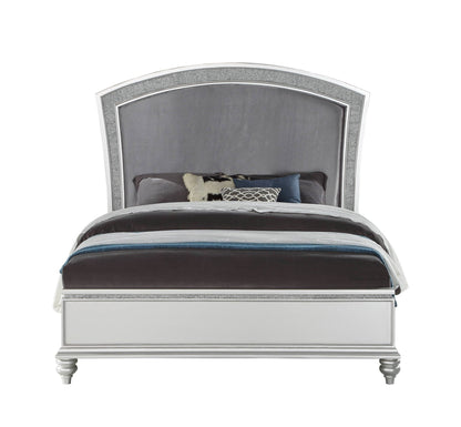 Maverick Fabric & Platinum Finish CAL. King Bed - 1st Choice Furniture Direct