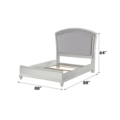 Maverick Fabric & Platinum Finish E. King Bed - 1st Choice Furniture Direct