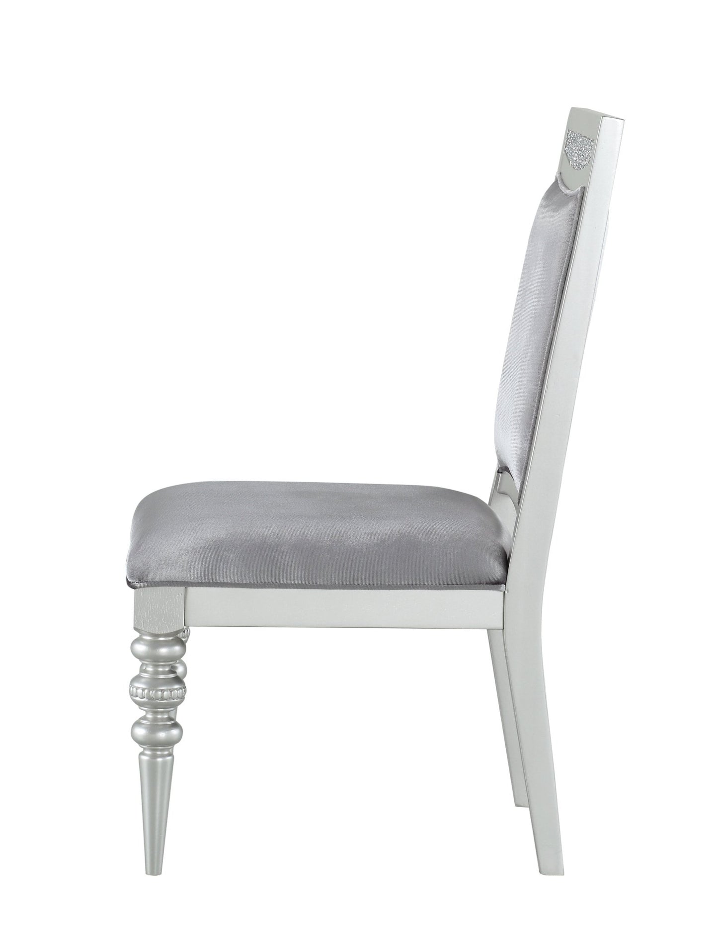 Maverick Fabric & Platinum Finish Side Chair (Set of 2) - 1st Choice Furniture Direct
