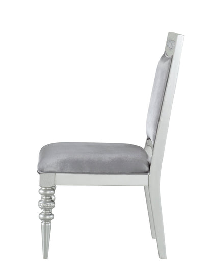 Maverick Fabric & Platinum Finish Side Chair (Set of 2) - 1st Choice Furniture Direct