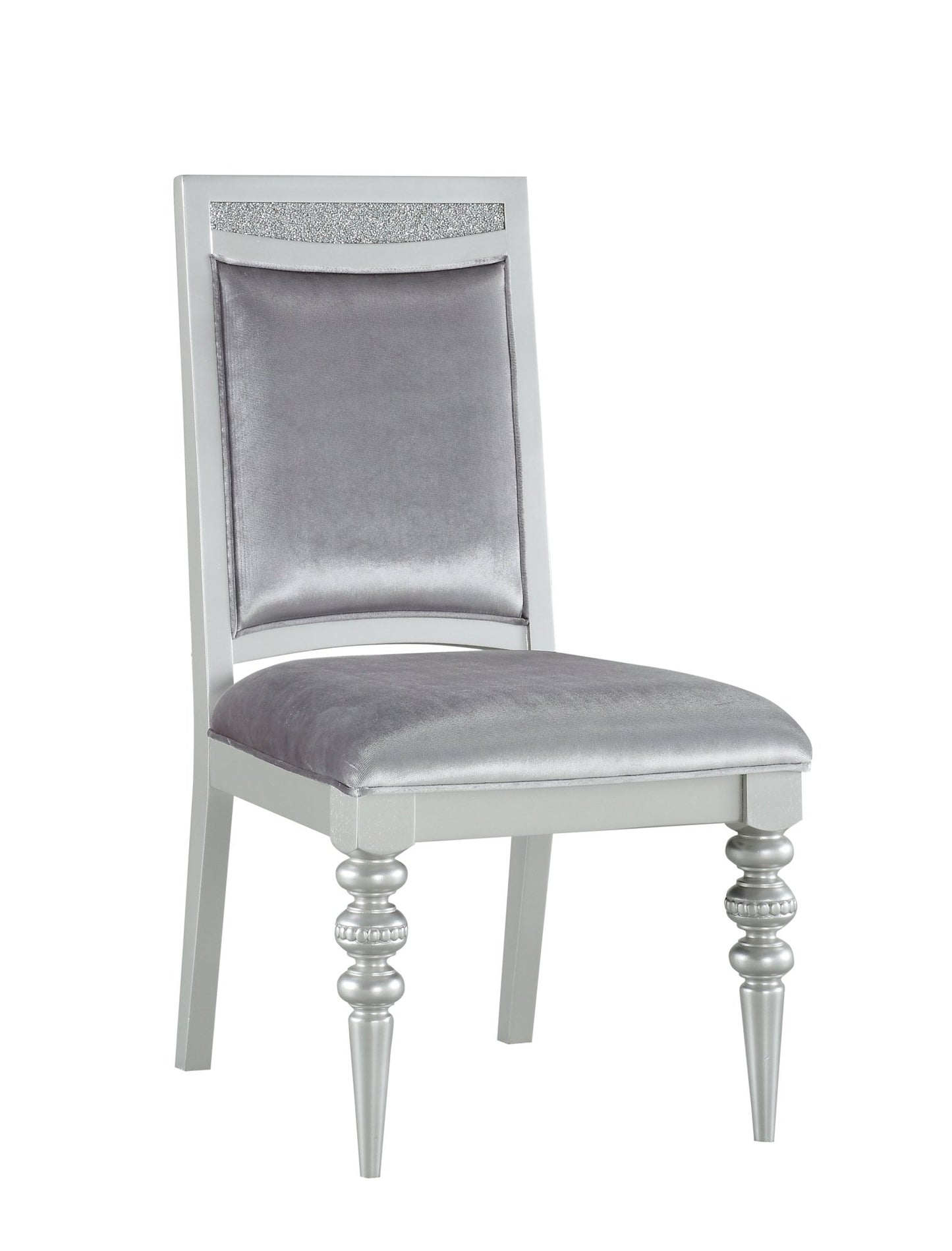 Maverick Fabric & Platinum Finish Side Chair (Set of 2) - 1st Choice Furniture Direct