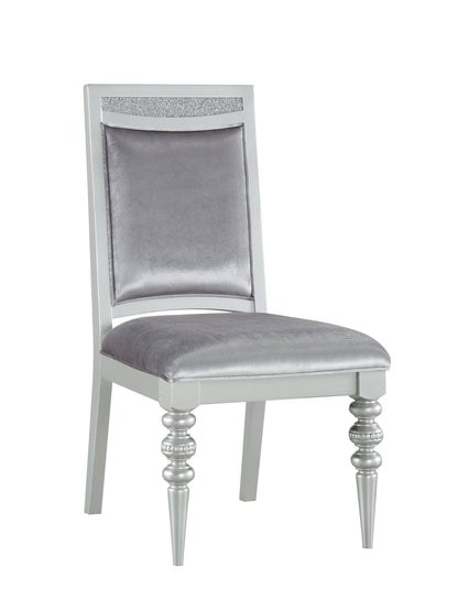 Maverick Fabric & Platinum Finish Side Chair (Set of 2) - 1st Choice Furniture Direct