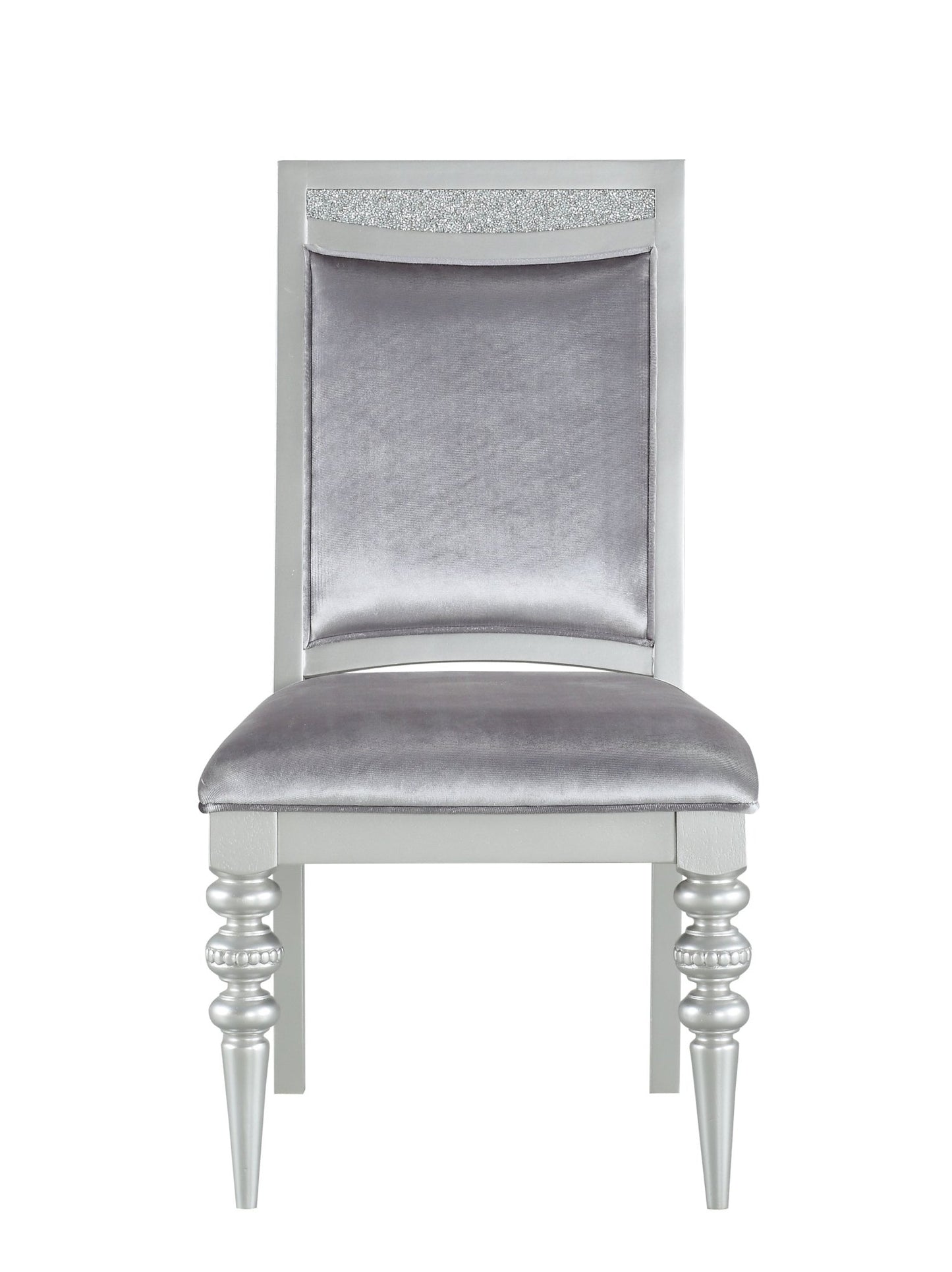 Maverick Fabric & Platinum Finish Side Chair (Set of 2) - 1st Choice Furniture Direct