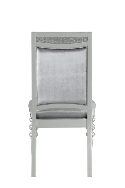 Maverick Fabric & Platinum Finish Side Chair (Set of 2) - 1st Choice Furniture Direct