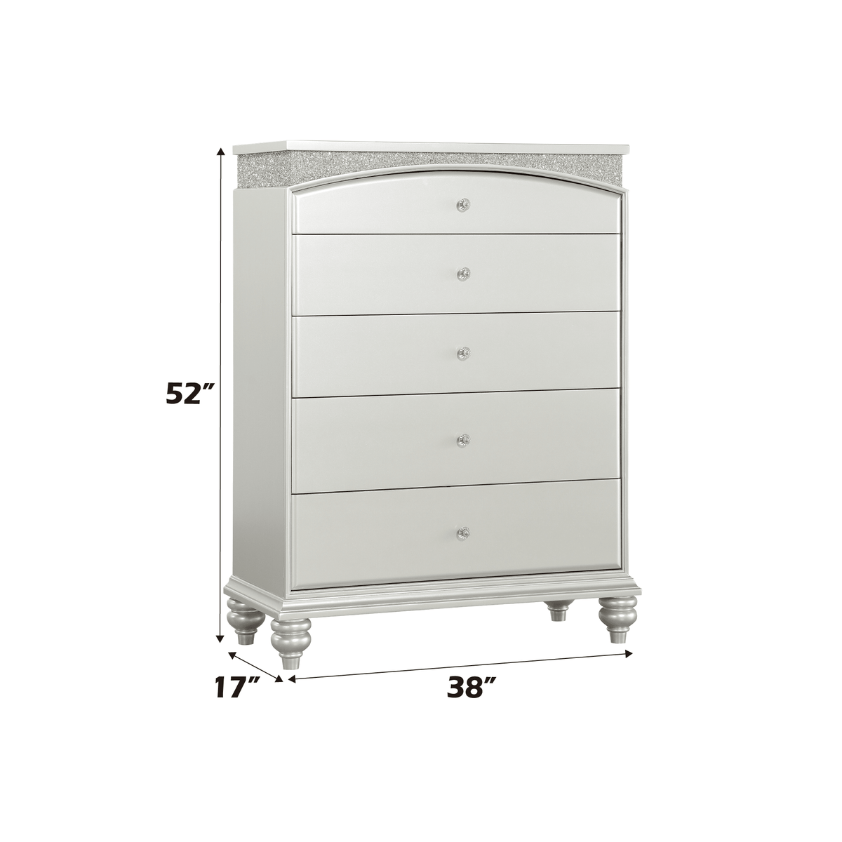 Maverick Platinum Finish Chest - 1st Choice Furniture Direct