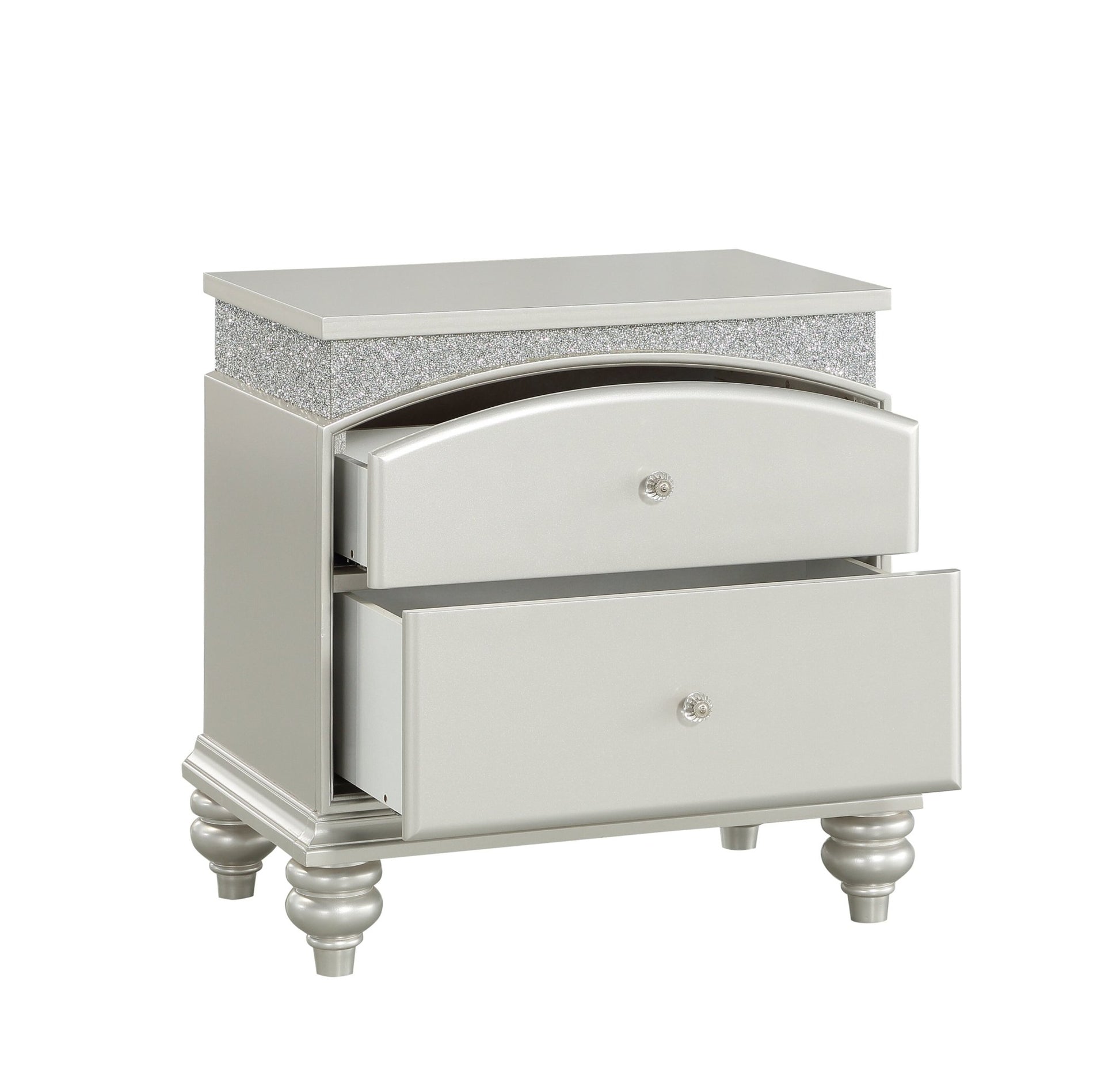Maverick Platinum Finish Night Stand - 1st Choice Furniture Direct