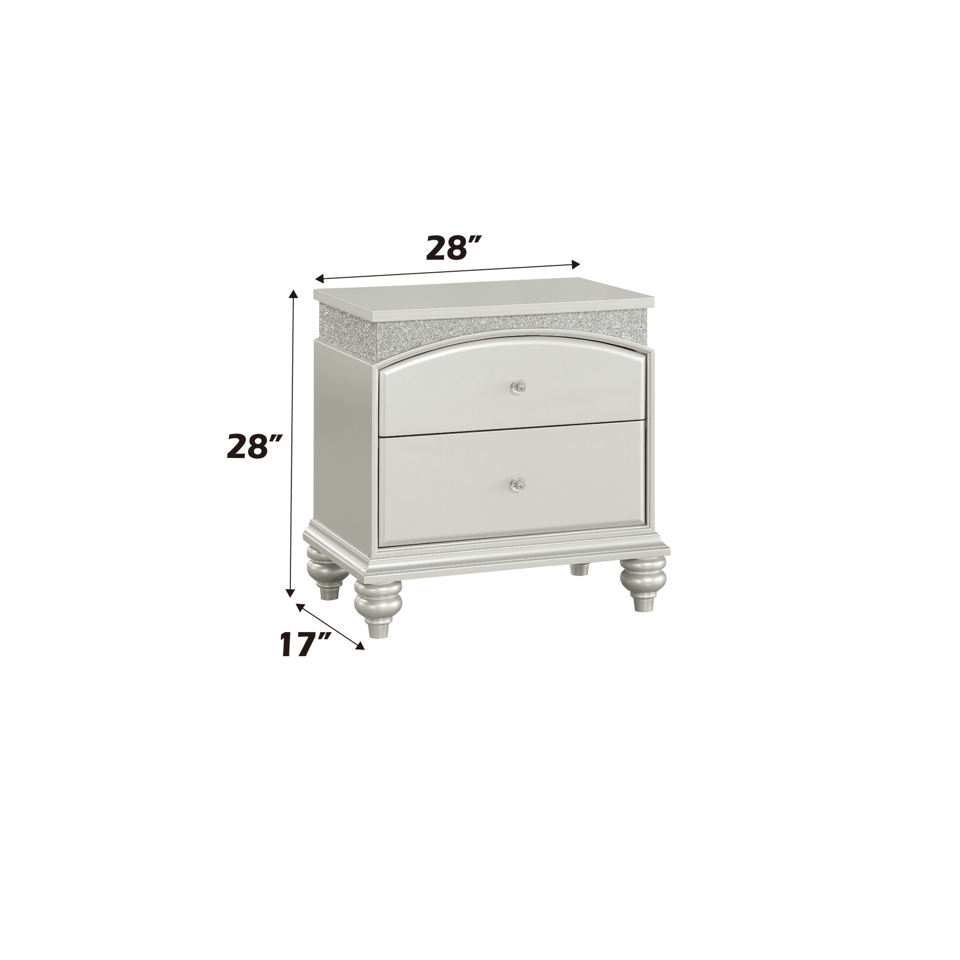 Maverick Platinum Finish Night Stand - 1st Choice Furniture Direct