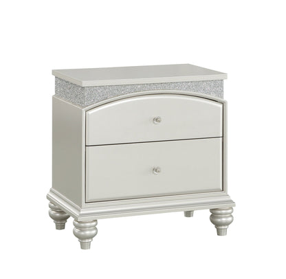 Maverick Platinum Finish Night Stand - 1st Choice Furniture Direct