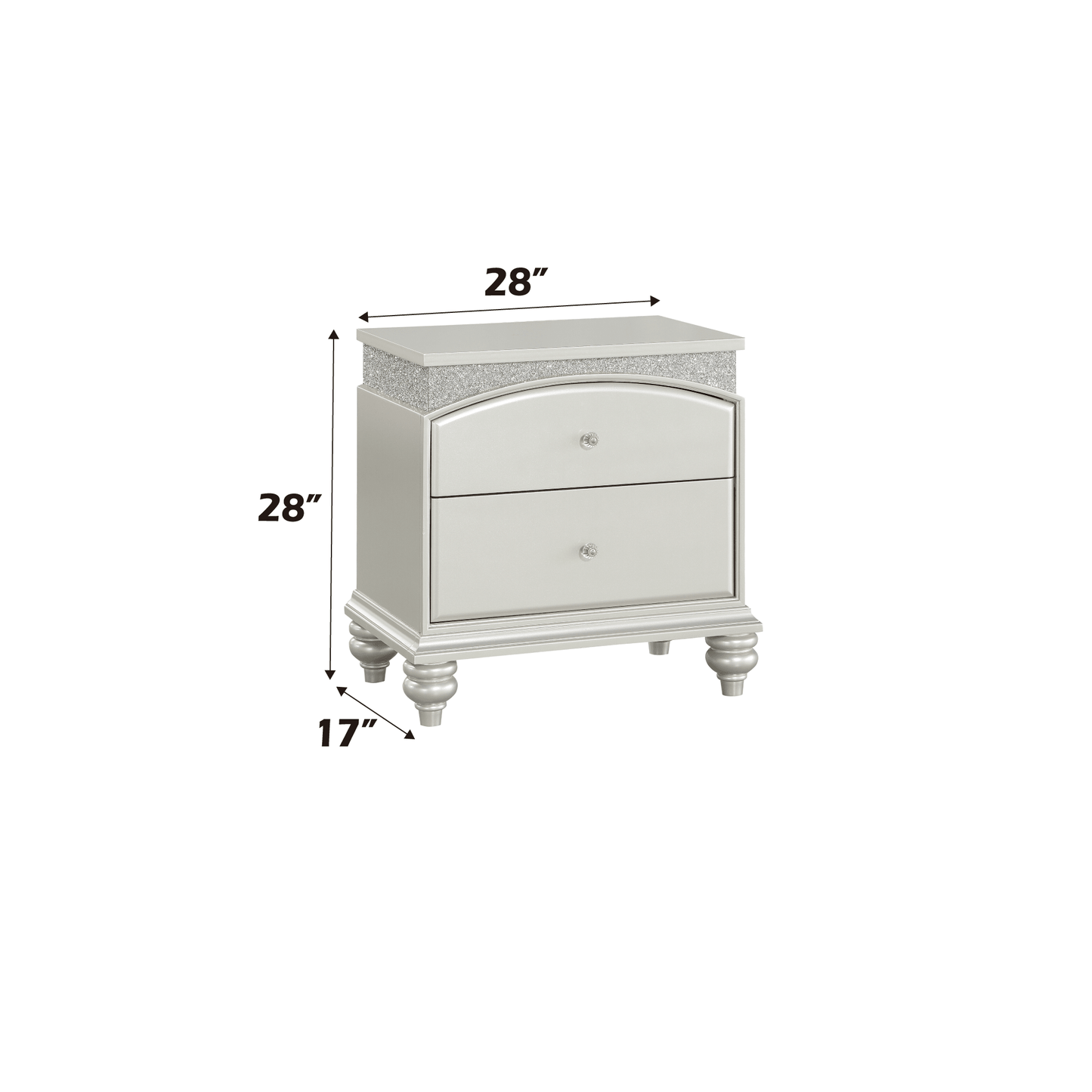 Maverick Platinum Finish Night Stand - 1st Choice Furniture Direct