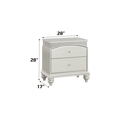 Maverick Platinum Finish Night Stand - 1st Choice Furniture Direct