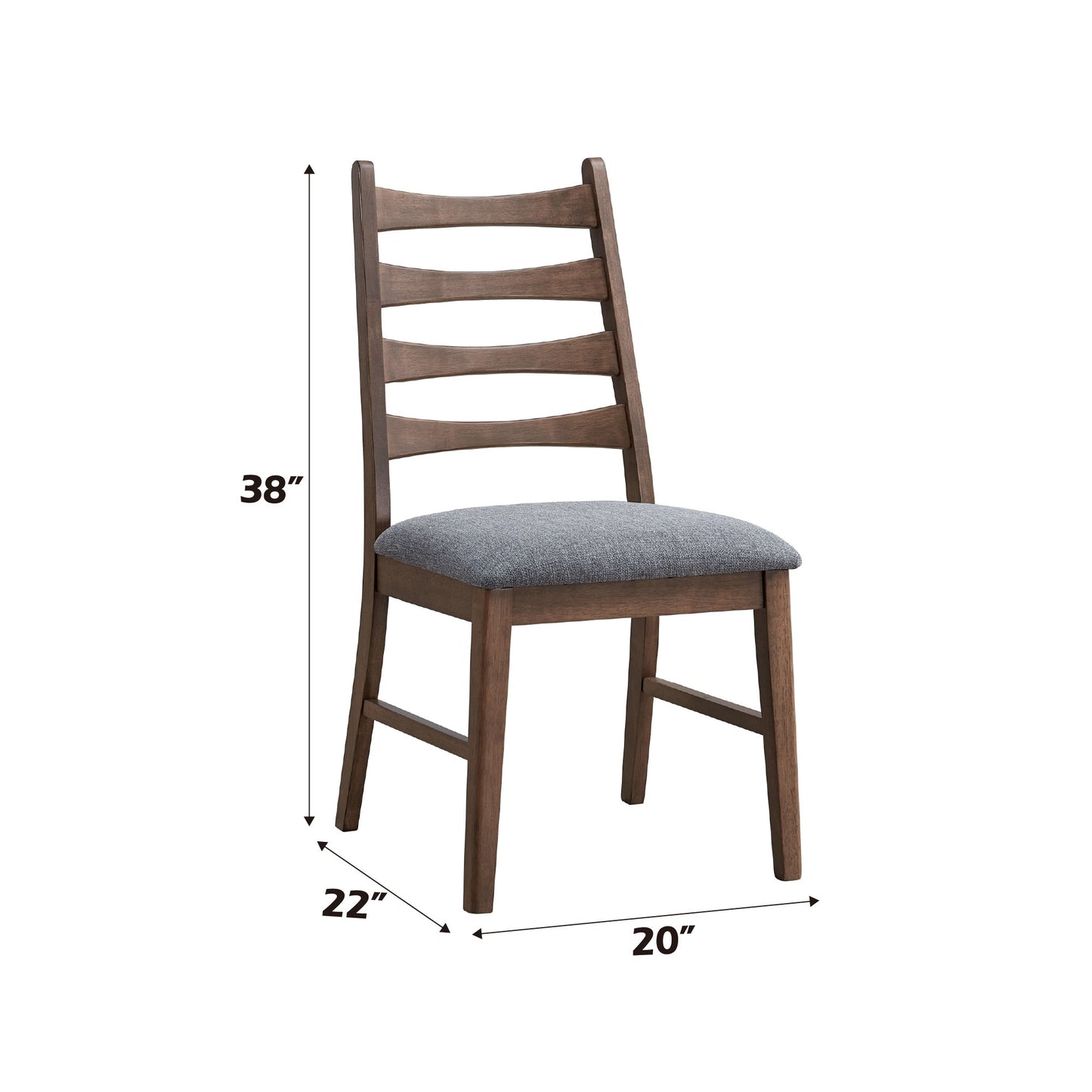 Mayah Dark Gray Linen & Walnut Finish Side Chair (Set of 2) - 1st Choice Furniture Direct