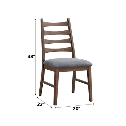 Mayah Dark Gray Linen & Walnut Finish Side Chair (Set of 2) - 1st Choice Furniture Direct