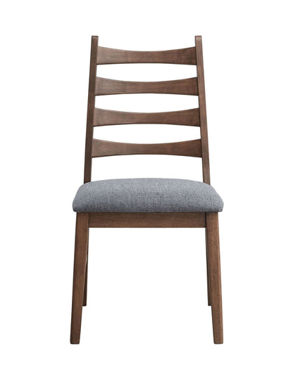Mayah Dark Gray Linen & Walnut Finish Side Chair (Set of 2) - 1st Choice Furniture Direct