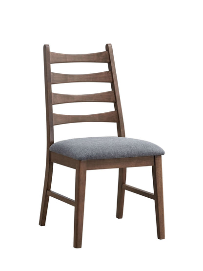 Mayah Dark Gray Linen & Walnut Finish Side Chair (Set of 2) - 1st Choice Furniture Direct