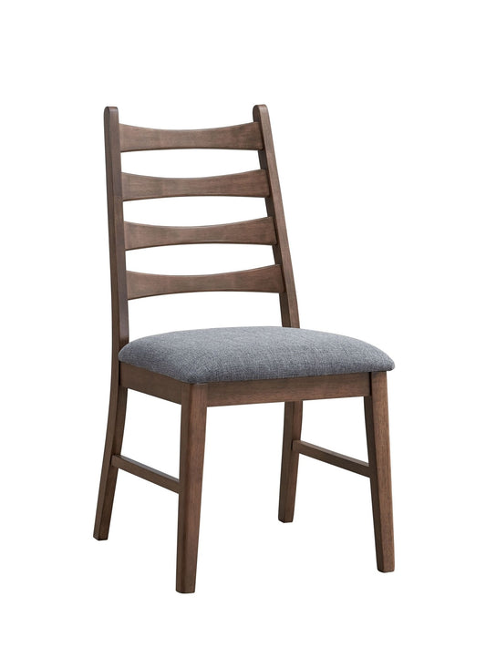 Mayah Dark Gray Linen & Walnut Finish Side Chair (Set of 2) - 1st Choice Furniture Direct