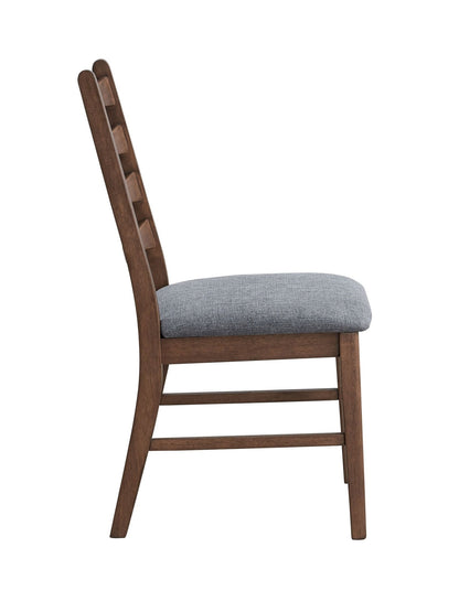 Mayah Dark Gray Linen & Walnut Finish Side Chair (Set of 2) - 1st Choice Furniture Direct