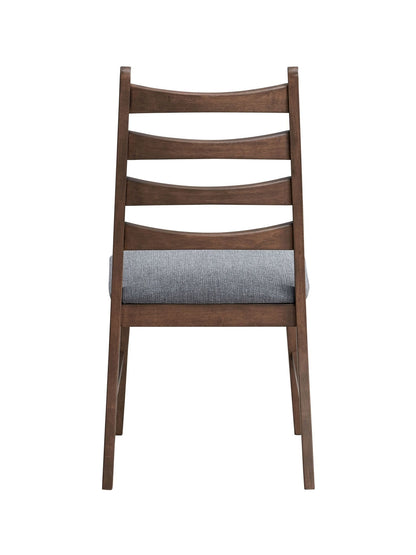 Mayah Dark Gray Linen & Walnut Finish Side Chair (Set of 2) - 1st Choice Furniture Direct