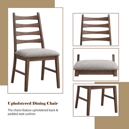 Mayah Gray Linen & Walnut Finish Side Chair (Set of 2) - 1st Choice Furniture Direct