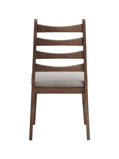 Mayah Gray Linen & Walnut Finish Side Chair (Set of 2) - 1st Choice Furniture Direct