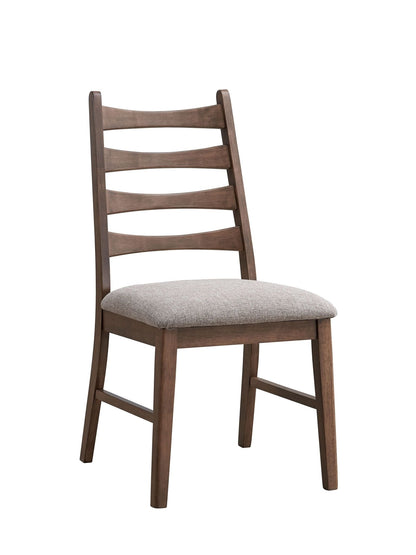Mayah Gray Linen & Walnut Finish Side Chair (Set of 2) - 1st Choice Furniture Direct