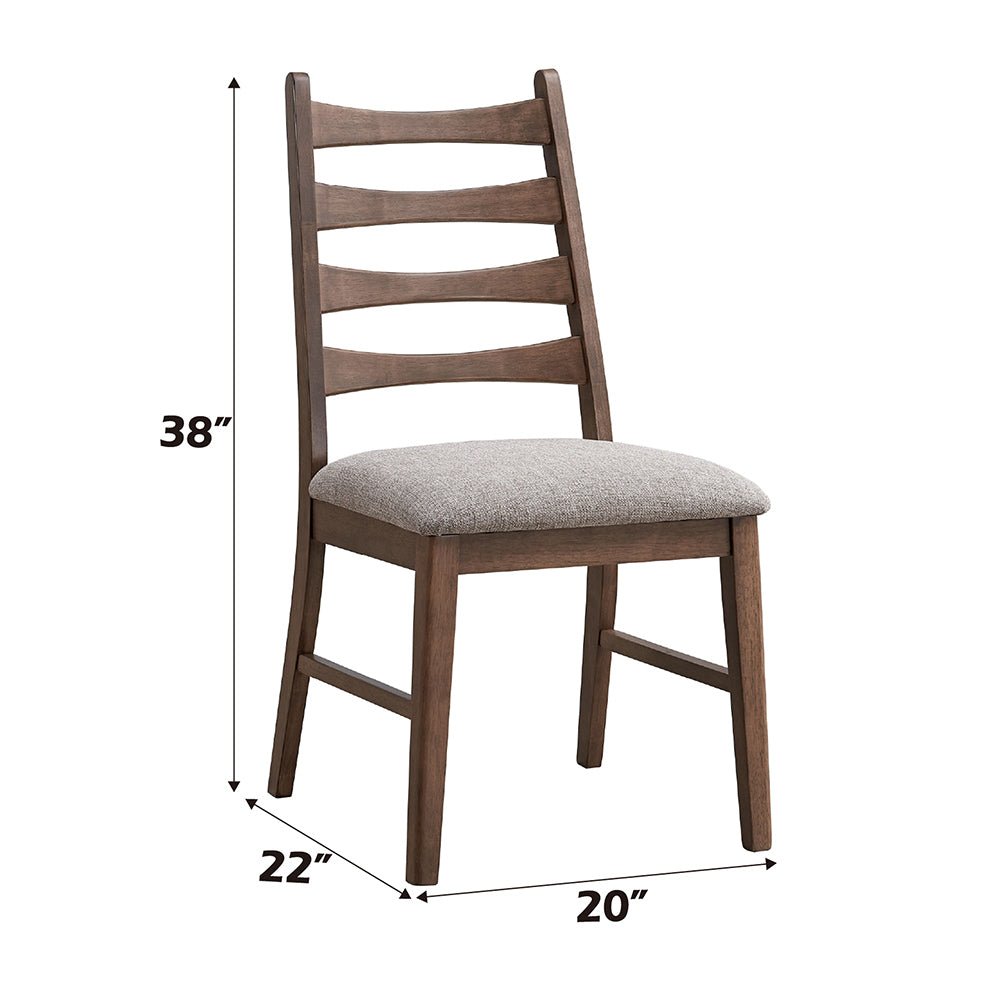 Mayah Gray Linen & Walnut Finish Side Chair (Set of 2) - 1st Choice Furniture Direct