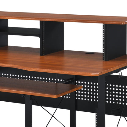 Megara Cherry & Black Finish Music Desk - 1st Choice Furniture Direct