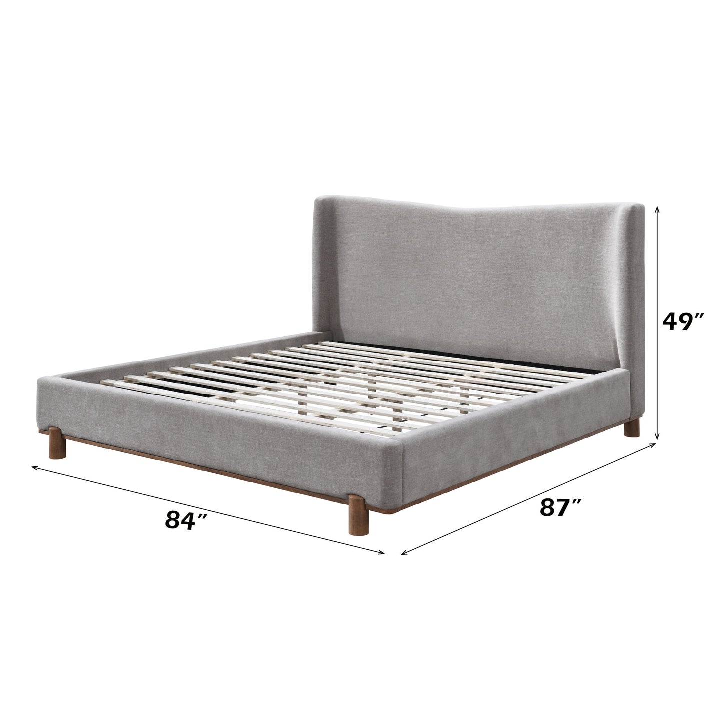 Melbourne Gray Chenille Eastern King Bed - 1st Choice Furniture Direct