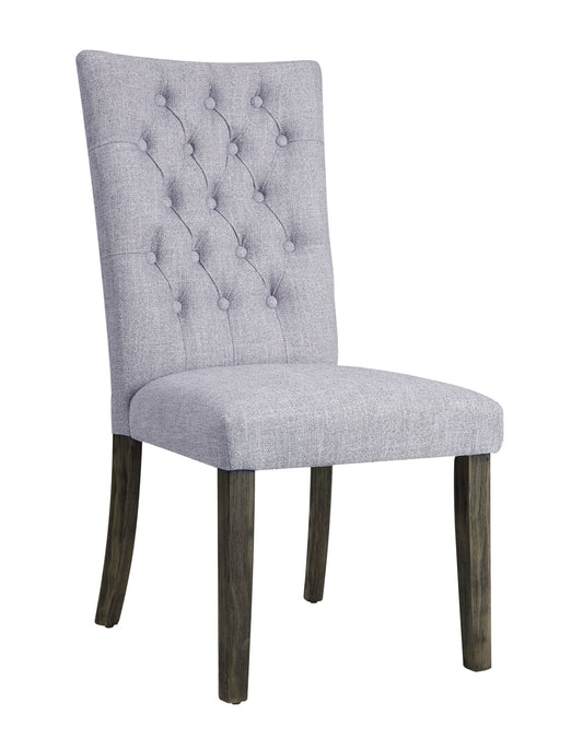 Merel Gray Linen & Gray Oak Finish Side Chair (Set of 2) - 1st Choice Furniture Direct