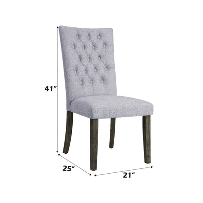 Merel Gray Linen & Gray Oak Finish Side Chair (Set of 2) - 1st Choice Furniture Direct