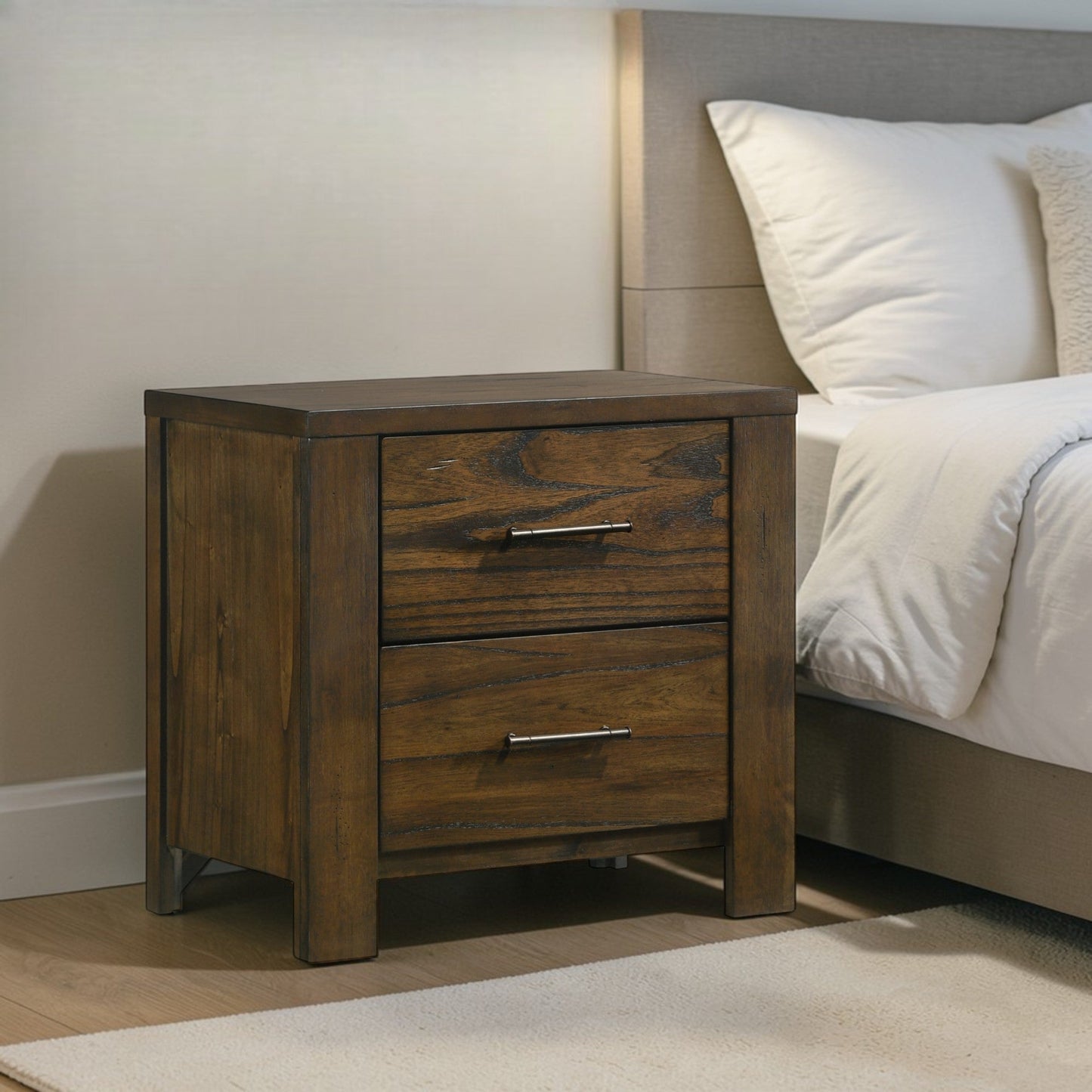 Merrilee Oak Finish Nightstand - 1st Choice Furniture Direct