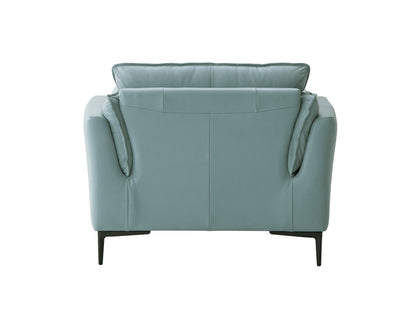 Mesut Sage Green Top Grain Leather & Black Finish Chair - 1st Choice Furniture Direct