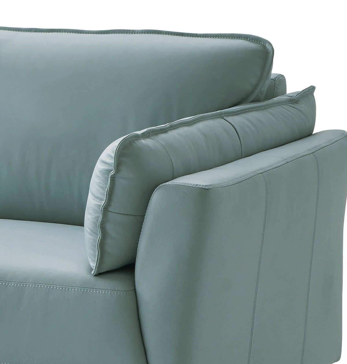 Mesut Sage Green Top Grain Leather & Black Finish Chair - 1st Choice Furniture Direct