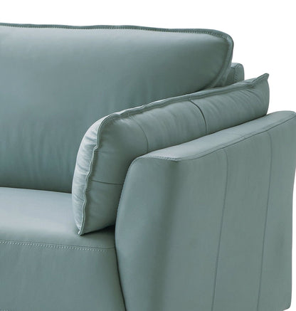 Mesut Sage Green Top Grain Leather & Black Finish Chair - 1st Choice Furniture Direct