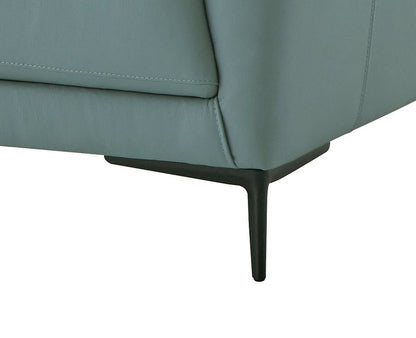 Mesut Sage Green Top Grain Leather & Black Finish Chair - 1st Choice Furniture Direct