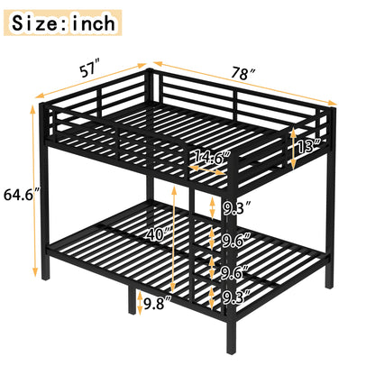 Metal Full over Full Bunk Bed for Teens and Adults,Space - Saving/Noise Reduced/No Box Spring Needed, Black - 1st Choice Furniture Direct