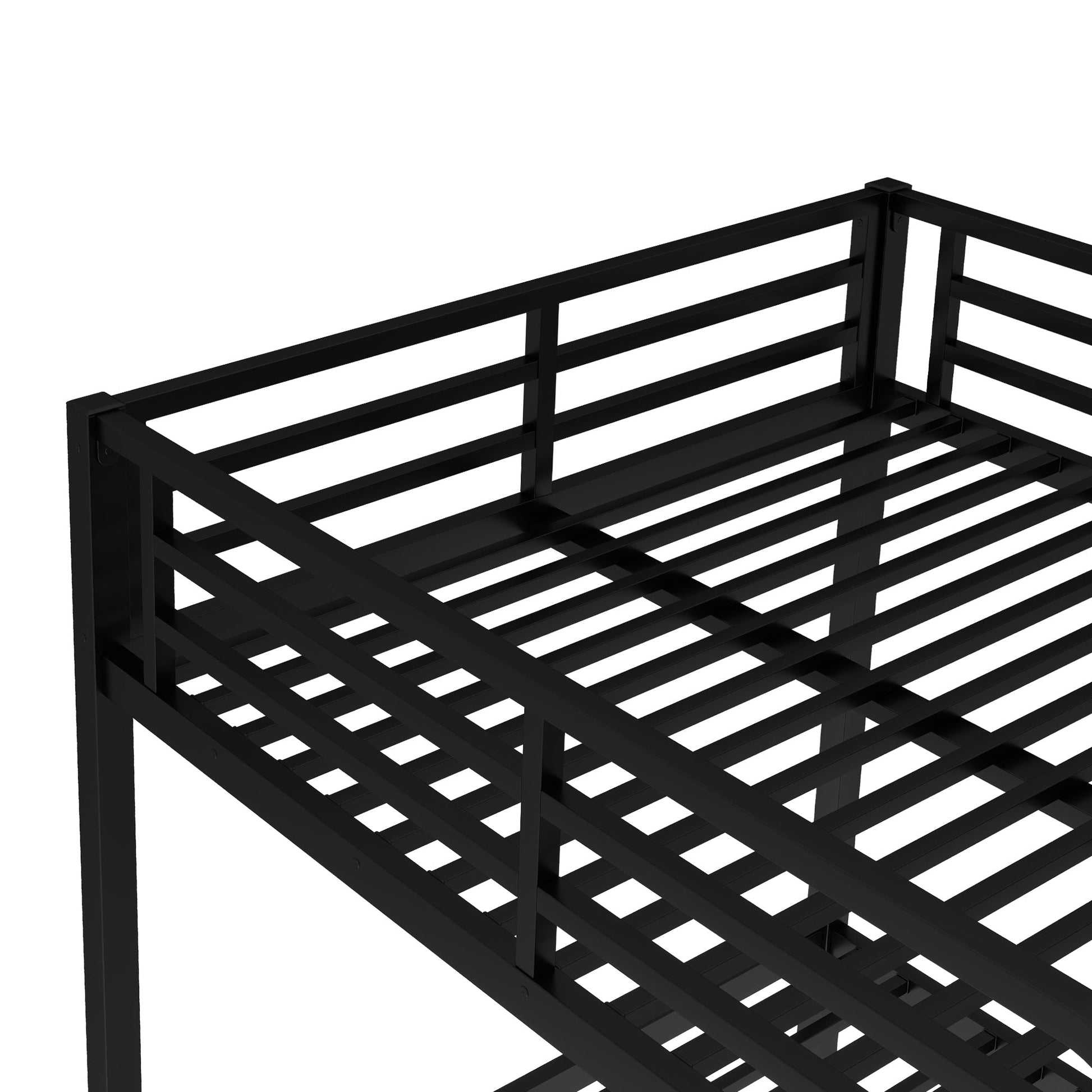Metal Full over Full Bunk Bed for Teens and Adults,Space - Saving/Noise Reduced/No Box Spring Needed, Black - 1st Choice Furniture Direct