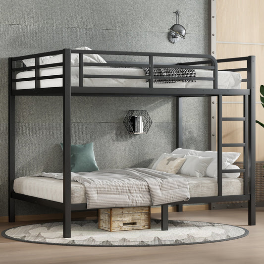 Metal Full over Full Bunk Bed for Teens and Adults,Space - Saving/Noise Reduced/No Box Spring Needed, Black - 1st Choice Furniture Direct
