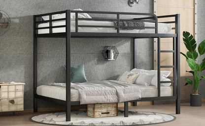 Metal Full over Full Bunk Bed for Teens and Adults,Space - Saving/Noise Reduced/No Box Spring Needed, Black - 1st Choice Furniture Direct