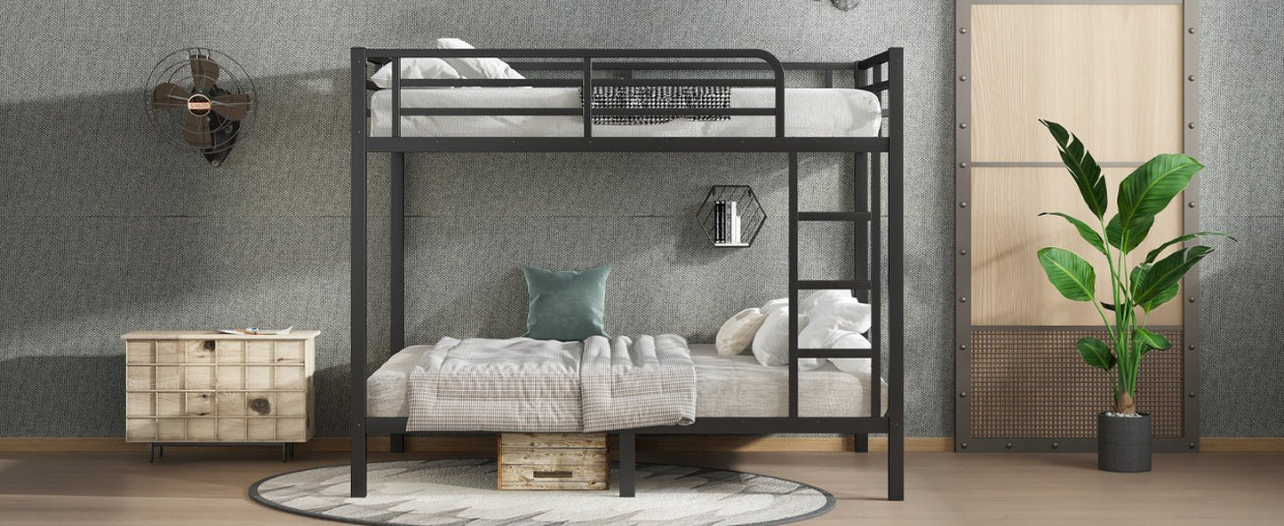 Metal Full over Full Bunk Bed for Teens and Adults,Space - Saving/Noise Reduced/No Box Spring Needed, Black - 1st Choice Furniture Direct