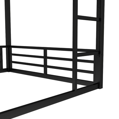Metal Queen over Queen Bunk Bed for Teens and Adults,Space - Saving/Noise Reduced/No Box Spring Needed,Black - 1st Choice Furniture Direct