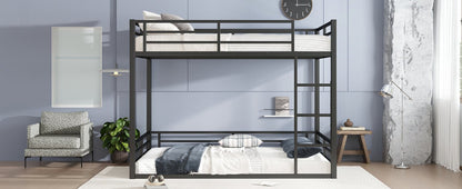 Metal Queen over Queen Bunk Bed for Teens and Adults,Space - Saving/Noise Reduced/No Box Spring Needed,Black - 1st Choice Furniture Direct