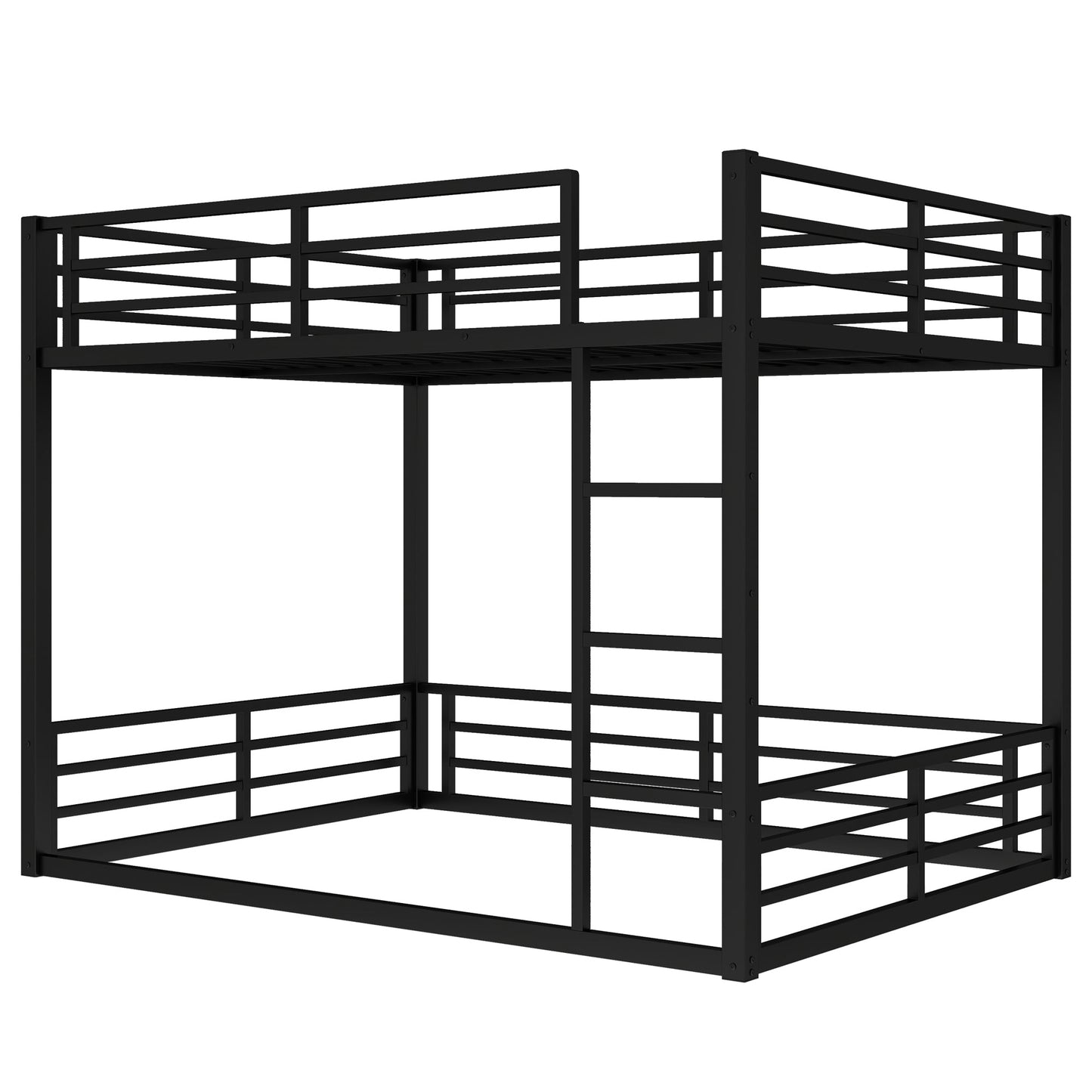 Metal Queen over Queen Bunk Bed for Teens and Adults,Space - Saving/Noise Reduced/No Box Spring Needed,Black - 1st Choice Furniture Direct