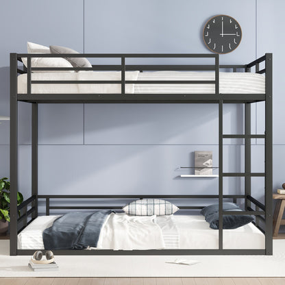 Metal Queen over Queen Bunk Bed for Teens and Adults,Space - Saving/Noise Reduced/No Box Spring Needed,Black - 1st Choice Furniture Direct