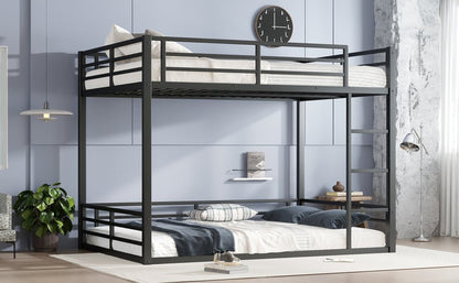 Metal Queen over Queen Bunk Bed for Teens and Adults,Space - Saving/Noise Reduced/No Box Spring Needed,Black - 1st Choice Furniture Direct