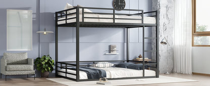 Metal Queen over Queen Bunk Bed for Teens and Adults,Space - Saving/Noise Reduced/No Box Spring Needed,Black - 1st Choice Furniture Direct