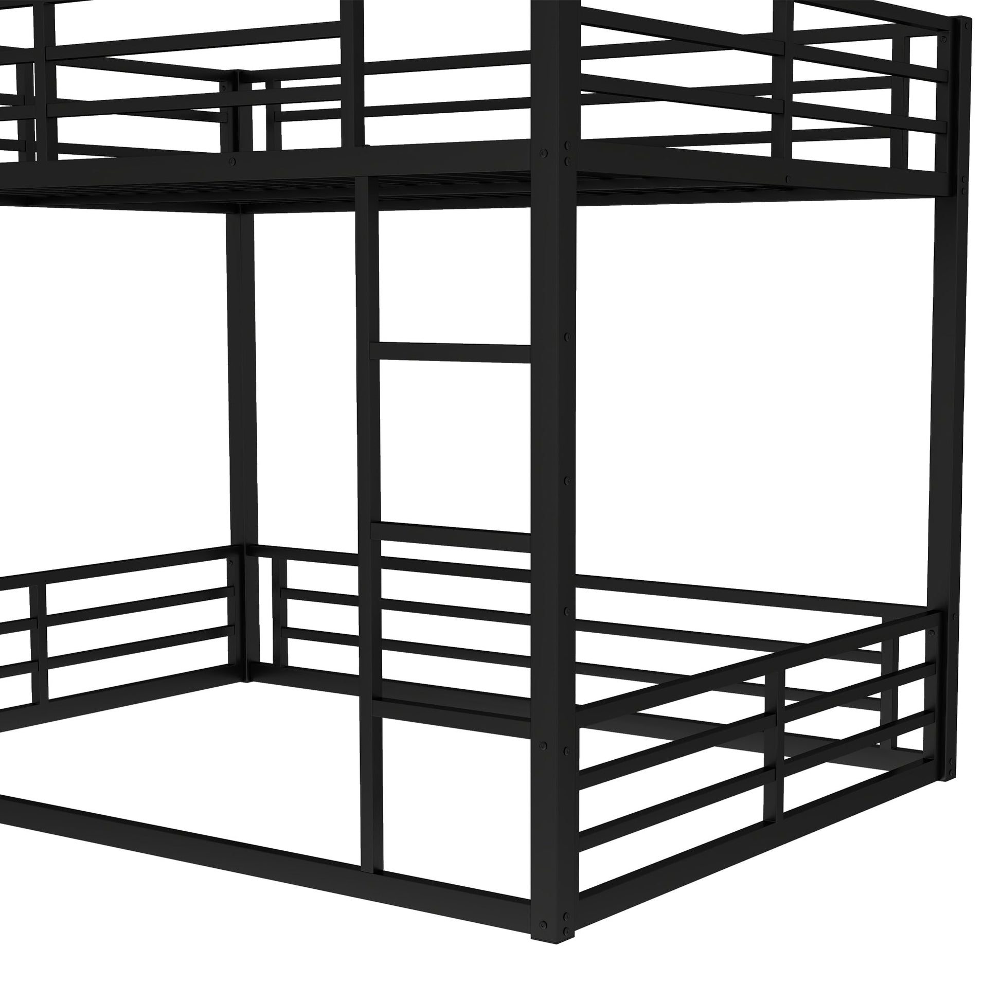 Metal Queen over Queen Bunk Bed for Teens and Adults,Space - Saving/Noise Reduced/No Box Spring Needed,Black - 1st Choice Furniture Direct