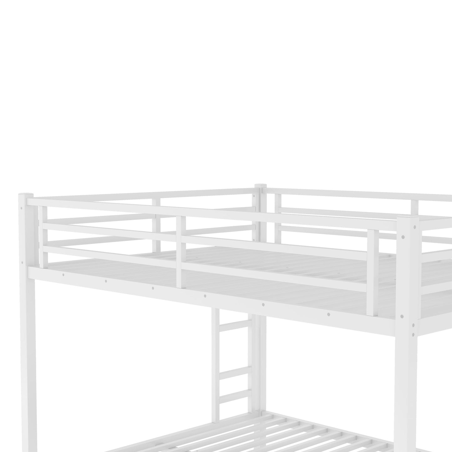 Metal Queen over Queen Bunk Bed for Teens and Adults,Space - Saving/Noise Reduced/No Box Spring Needed,White - 1st Choice Furniture Direct