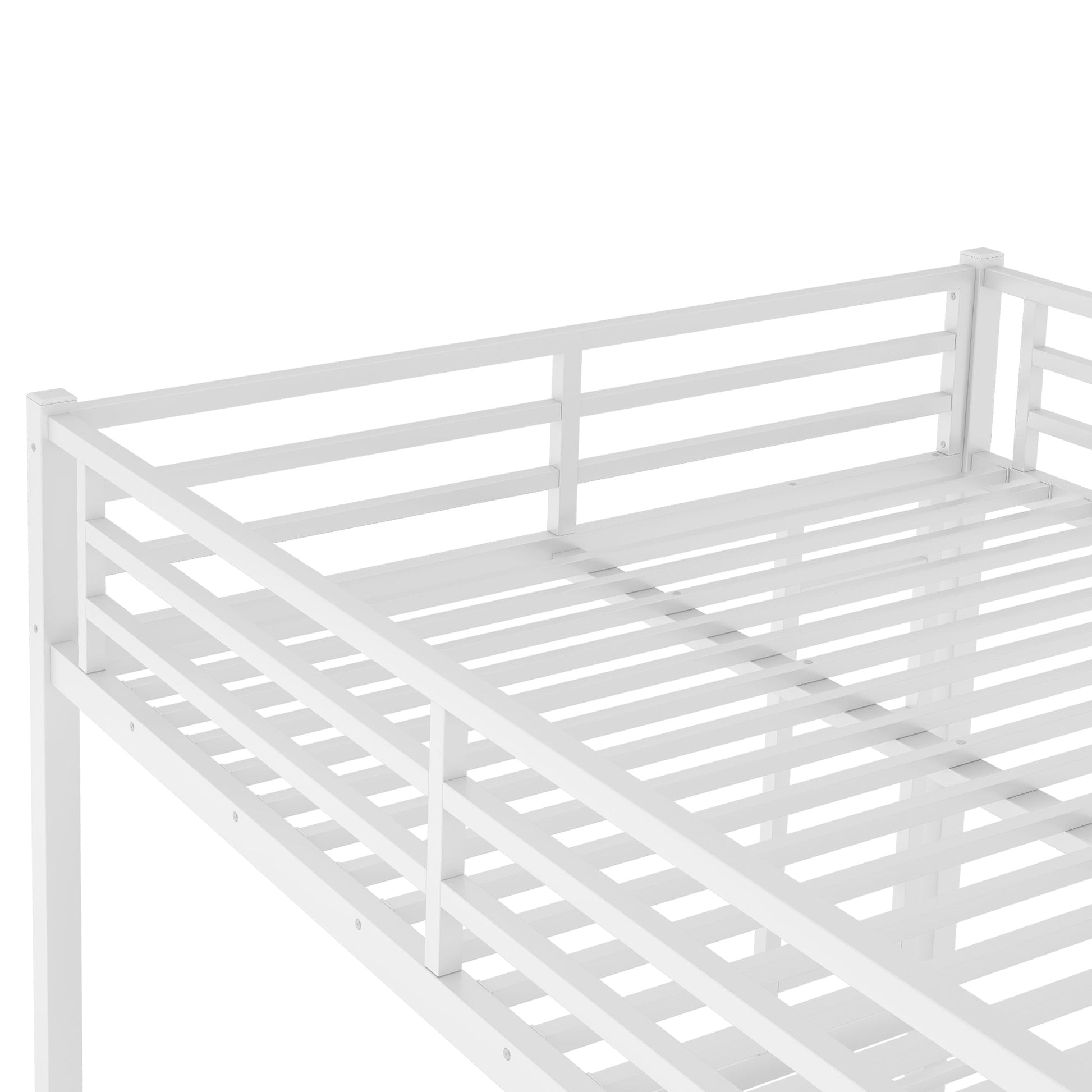 Metal Queen over Queen Bunk Bed for Teens and Adults,Space - Saving/Noise Reduced/No Box Spring Needed,White - 1st Choice Furniture Direct