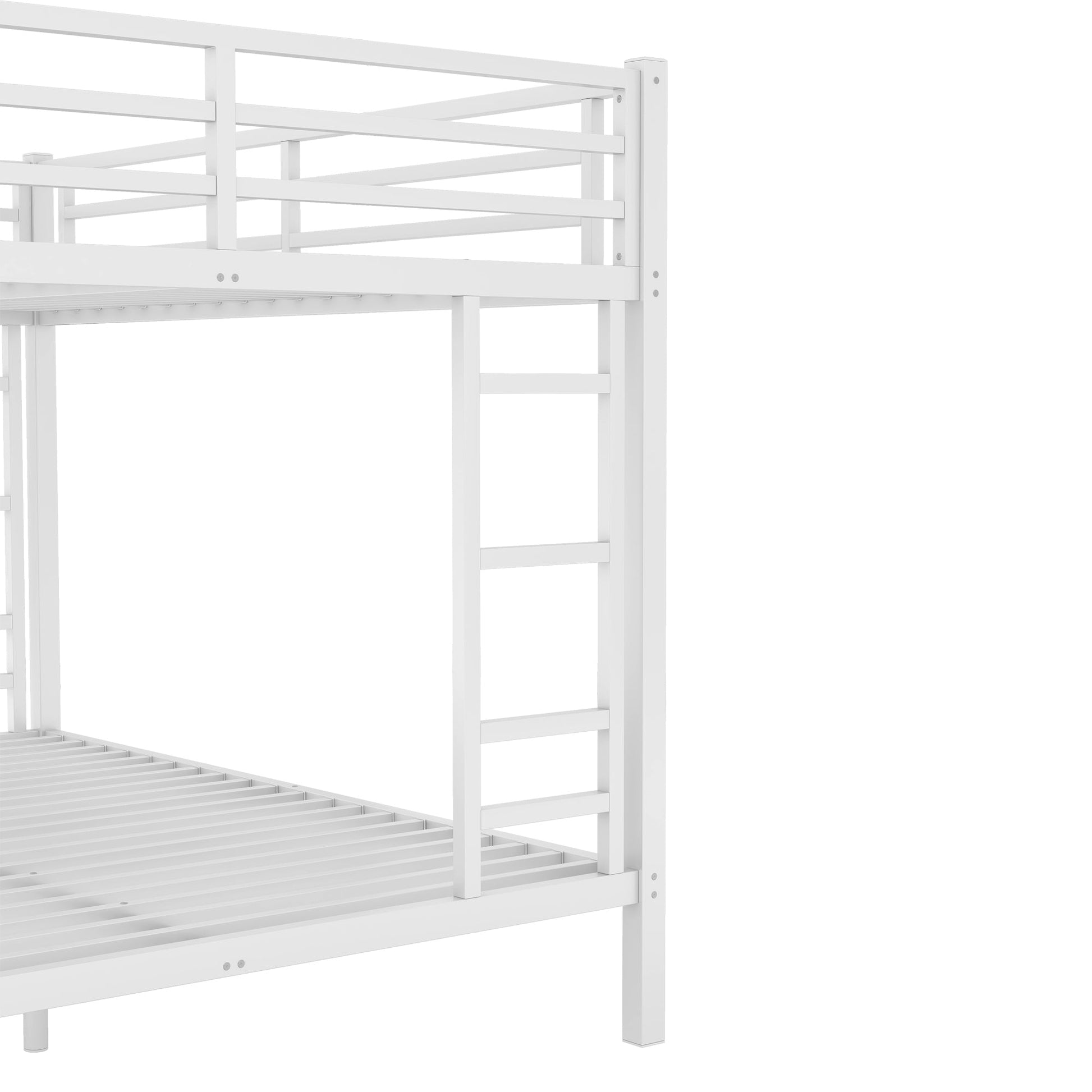 Metal Queen over Queen Bunk Bed for Teens and Adults,Space - Saving/Noise Reduced/No Box Spring Needed,White - 1st Choice Furniture Direct