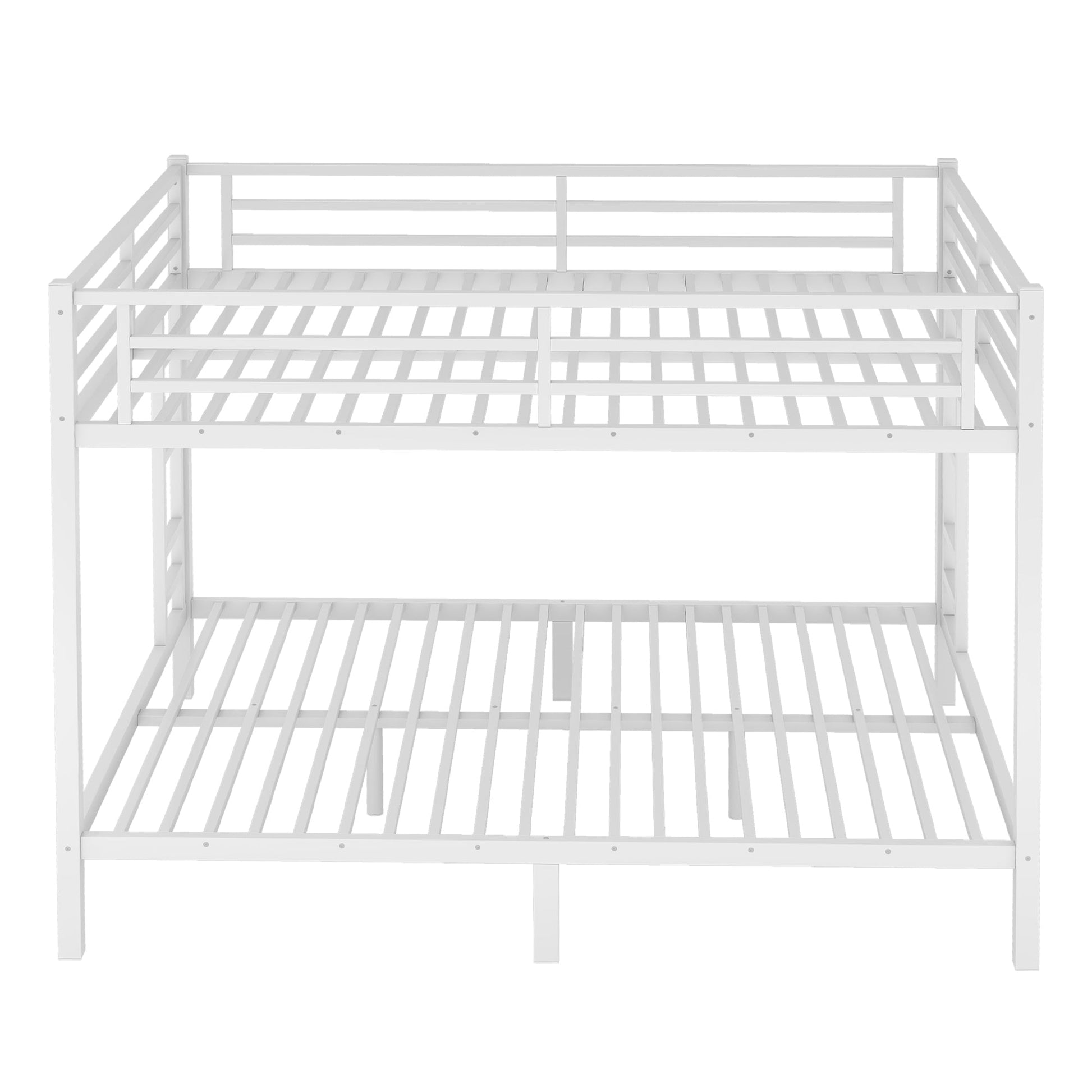 Metal Queen over Queen Bunk Bed for Teens and Adults,Space - Saving/Noise Reduced/No Box Spring Needed,White - 1st Choice Furniture Direct